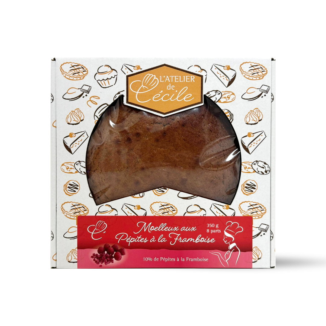 Gâteau moelleux aux pépites à la framboise - 350g